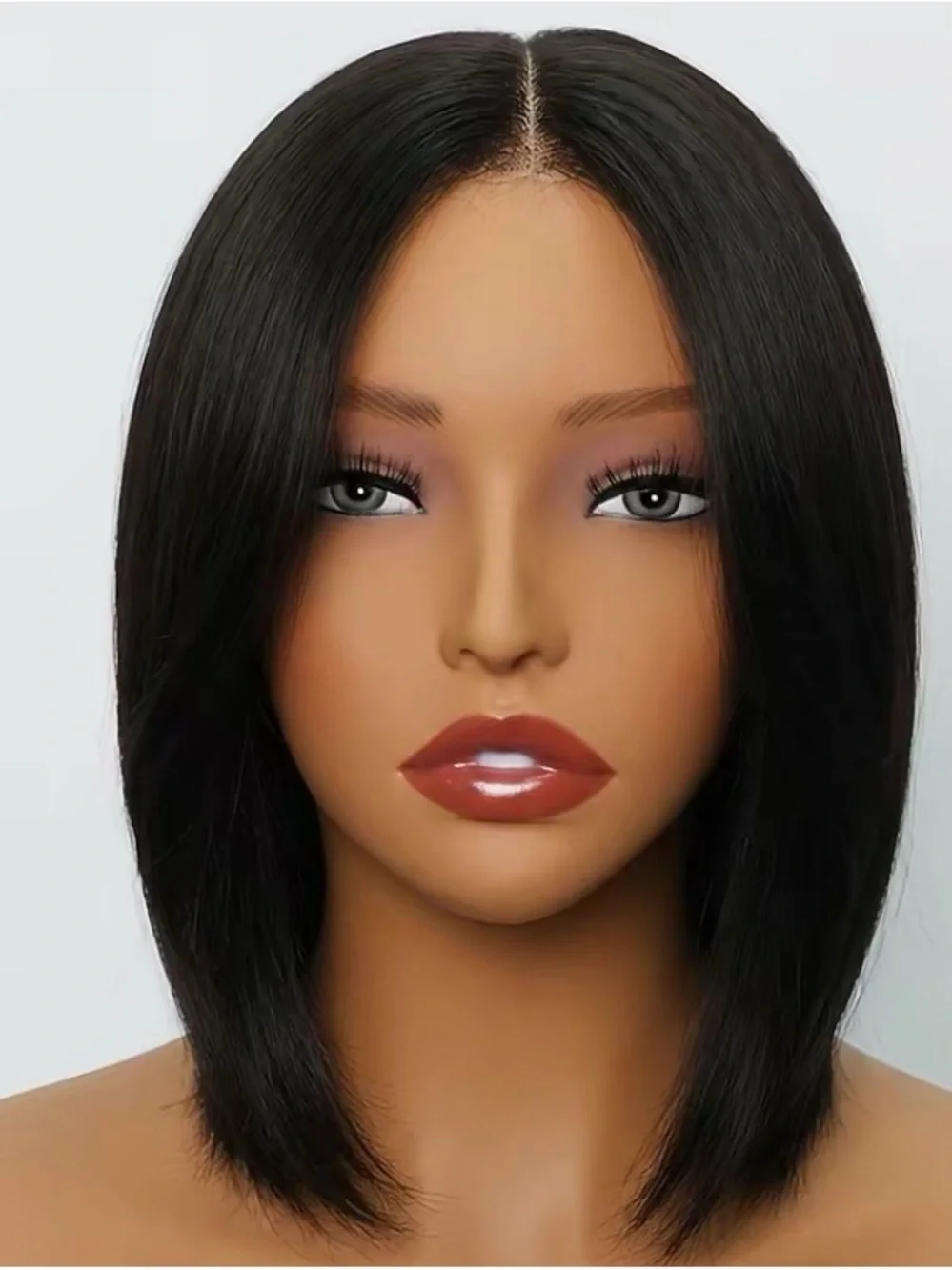 8” Human Hair Wig – Black